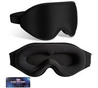 100% Blackout Sleep Mask for Women & Men, Zero Pressure 3D Contoured Eye Mask for Sleeping with Adjustable Strap for Side Sleepers,Ultra Soft Lycra Blindfold for Travel & Sleep&Nap,Black