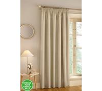 100% Blackout Thermal Linen Look Tape Top Door Curtain Single 66 x 84 inch (168x214cm) Enhanced Living Natural 168cm width x 214cm drop
