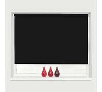 100% Blackout Waterproof Fabric Window Roller Shades Blind, Thermal Insulated,UV Protection,for Bedrooms,Living Room,Bathroom,The Office, Easy to Install (Black, 60 x 160 cm (23.6"x63"))