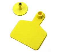 100 Blank Large/Small Ear Tags Livestock Cattle Ear Tags Suitable for Goats, Sheep, Pigs, Dairy Cows, Cattle Livestock PE Material Yellow small100pcs
