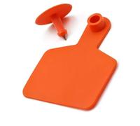 100 Blank Large/Small Ear Tags Livestock Cattle Ear Tags Suitable for Goats, Sheep, Pigs, Dairy Cows, Cattle Livestock PE Material Orange large100pcs