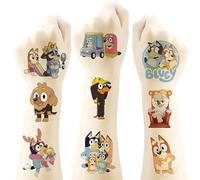 100 Blue Dog Temporary Tattoos Cute Anime Tattoos Sticker Waterproof Birthday Party Supplies Favors 6 Sheets