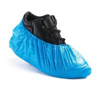 100 Blue Quality disposable shoe covers/overshoes. Floor, carpet, shoe protectors CPE 2.5g x 100. Lightly Embossed. Light or medium use by Pasha81