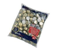 100 Bolsius Long Burn 8 Hour Tea Lights, Gold Cup