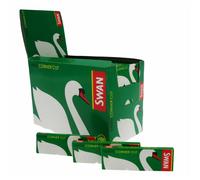 (100 Booklets (Full Box)) Swan Green Regular Standard Smoking Cigarette Rolling Papers