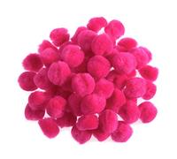 100 Bright Pink 12mm Craft Pom Poms | Fluffy Acrylic Pompoms