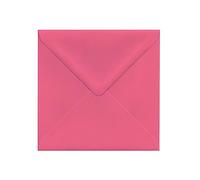 100 Bright Pink Small Square Envelopes - 130mm x 130mm - Diamond V-Flap Gummed Pink Coloured Envelopes - 120gsm Clariana Paper - to Fit Small Square Invites
