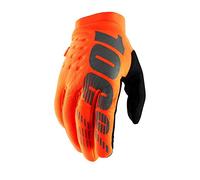 100% BRISKER ADULT MOTORBIKE MX GLOVES NEW 2019 Motocross Trials Enduro Quad Dirt PIT Kart Bike ATV MTB Off Road Sports Racing Cold Weather Gloves - Fluo Orange - S