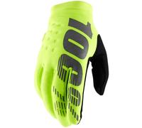 100% Brisker Cold Weather Gloves - Fluro Yellow / Black / Small