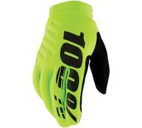 100% Brisker Cold Weather Long Finger Cycling Gloves Fluo Yellow/Black