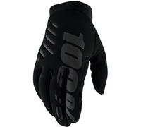 100% Brisker Cold Weather Youth Long Finger Cycling Gloves AW22 Black