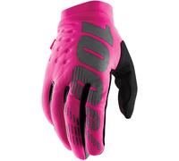 100% Brisker Ladies Bicycle Gloves, black-pink, size S for Women