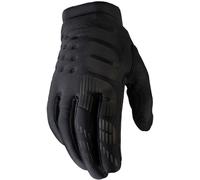 100% Brisker Youth Bicycle Gloves, black, size L