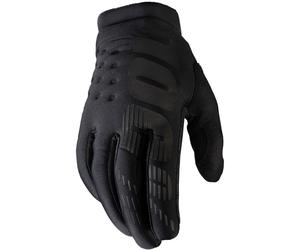 100% Brisker Youth Bicycle Gloves, black, size L