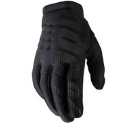 100% Brisker Youth Bicycle Gloves, black, size S