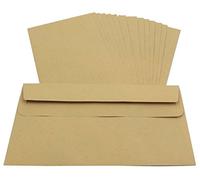 100 Brown Manilla DL/Letter Size Self Seal Plain Paper Envelopes 110 x 220mm 80gsm - Office Postal Mailing Postage Posting Supplies