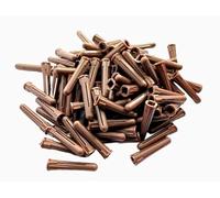 100 Brown Plastic Masonry Wall Plugs Brown, 7.0mm Fixing Hole Diameter, for Stone, Brick or Concrete 7mm Fixing Plastic Expansion Raw Plugs - 100