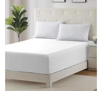 100% Brushed Cotton 40cm Extra Deep Thermal Flannel Fitted Sheet Soft Fabric Breathable Anti Wrinkle Stain Resistant White Sheets Grey Single Double King SuperKing Bed (White, Super King)