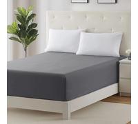 100% Brushed Cotton 40cm Extra Deep Thermal Flannel Fitted Sheet Soft Fabric Breathable Anti Wrinkle Stain Resistant White Sheets Grey Single Double King SuperKing Bed (Grey, Double)