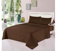 100% BRUSHED COTTON FLANNELETTE EXTRA DEEP FITTED SHEET 32CM / 13” THERMAL SOFT (Brown, Double)