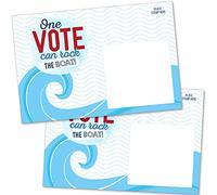 100 Bulk Voter Postcards 4x6” - One Vote Can Rock the Boat - Red, White and Blue Theme With Blank Back for Message to Voters - Encourage Voting In Your State