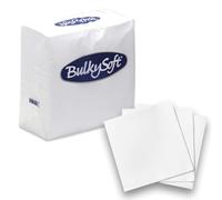 100 Bulky Soft Paper Napkins 30x30cm - 2-Ply Extra Thick, Disposable White Napkins for Parties, Everyday Cleaning, Plates & Personal Hygiene - Luxury Feel Serviettes (100, 30x30cm)