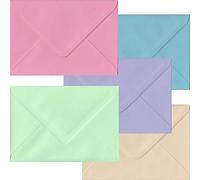 100 C6 Pastel Colour Envelopes. Multi Coloured C6 Gummed Pastel Coloured Envelopes.