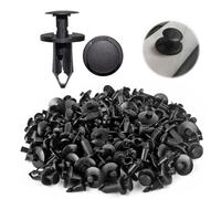 100 Car Trim Clips 8MM for Transporter T4 T5 T6 Car Body Panel Clips | Longer Retainer Rivets Auto Bumper Plastic Fasteners for Fixing Carpet Lining Fender Hoods(Black)