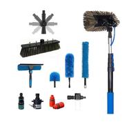 100% Carbon Fiber Solar Panel Cleaning Kit | 12-40 FT Telescoping Water Fed Pole for Roofs, Gutters, RVs & Boats - Safe High Access Cleaning Without Ladders