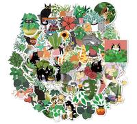 100 Cartoon Stickers, Creative Cat And Plant Stickers, Various Graffiti Stickers, Diy Decorative Stickers, Children’S Scrapbook Stickers