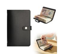 100 Cash Saving Binder, Money Saving Wallet, 100 Envelopes Saving Challenge UK, Includes Saving Notebook & Binder, with A6 Size Loose-Leaf Binder, for Cash Coins Receipts Small Items (Black)