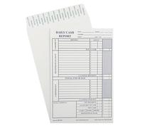 100 Cashier Depot MR318S Daily Cash Report Envelopes, 6" x 9",Open End, Peel & Seal, Heavy 28lb White, 100 Envelopes
