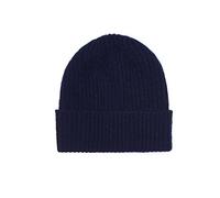 100% Cashmere Beanie Hat in 3ply, Made in Scotland, Navy