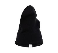 100% Cashmere Beanie | Knitted Hat (Black, One Size)