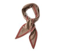 100% Cashmere Diamond-Shaped Small Neck Scarf, Super Soft Warm Knitted Neckerchief for Women Girls, Spring Autumn Versatile Triangle Scarf Short Knit Collar Scarves for All Seasons, Best Gift Brown