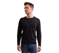 100% Cashmere Men's Crew Neck Sweater | Jumper (Grey/Dark Anthracite, L)