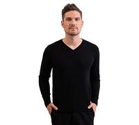 100% Cashmere Men's V-Neck Sweater | Jumper (Black, XXL)