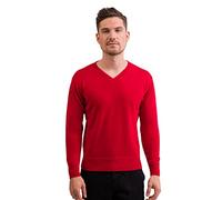 100% Cashmere Men's V-Neck Sweater | Jumper (Red, XXL)