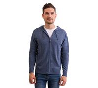 100% Cashmere Men's Zip Hoodie | Jumper (Blue/Jeans, S)