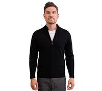 100% Cashmere Men's Zip Neck Cardigan (Black, M)
