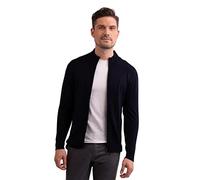 100% Cashmere Men's Zip Neck Cardigan (Blue/Navy, M)