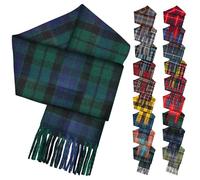 100% Cashmere Scarf - Authentic Scottish Tartan scarves, 64.5x10 Inch, Extra-Soft & Warm, Premium Unisex Wool Wrap - Green check - Fathers Day, Wedding Day, Mothers Day Gift - Mackay