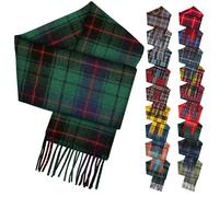 100% Cashmere Scarf - Authentic Scottish Tartan scarves, 64.5x10 Inch, Extra-Soft & Warm, Premium Unisex Wool Wrap - Green check - Fathers Day, Wedding Day, Mothers Day Gift - Davidson
