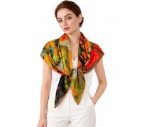 100% Cashmere Scarf Wrap - Ultra Soft Large Square Shawl for Women, Artistic Painting Design | Luxury Gift Box