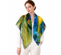 100% Cashmere Scarf Wrap - Ultra Soft Large Square Shawl for Women, Artistic Painting Design | Luxury Gift Box