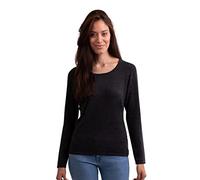 100% Cashmere Women's Crew Neck Sweater | Jumper (Grey/Dark Anthracite, M)