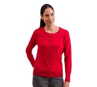 100% Cashmere Women's Pullover Cardigan Crew Neck Cardigan Crew Neck 2 Thread, red, M