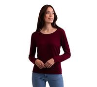 100% Cashmere Women's Pullover Crew Neck 2-Ply, Rouge Noir, S