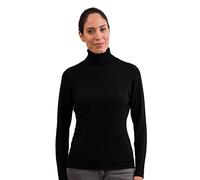 100% Cashmere Women's Turtle Polo Neck Sweater | Roll Neck Jumper (Black, S)