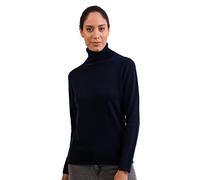 100% Cashmere Women's Turtle Polo Neck Sweater | Roll Neck Jumper (Blue/Navy, S)
